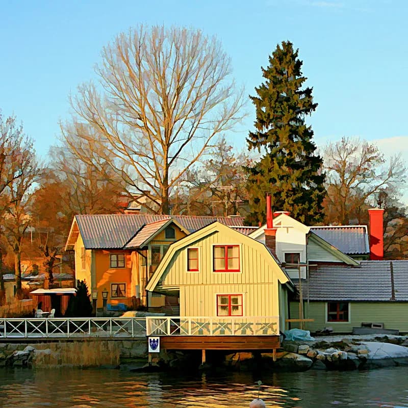 Hyra buss till Hembygdsgården för kulturtur i Vaxholm.