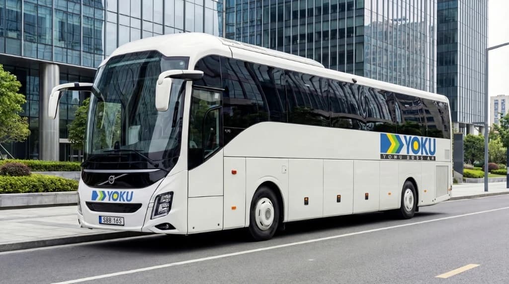 Lyxig Volvo 9700 turistbuss för uthyrning med chaufför i Stockholm